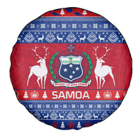 Personalised Samoa Christmas Spare Tire Cover Samoan Coat Of Arms Manuia Le Kirisimas - Wonder Print Shop