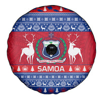 Personalised Samoa Christmas Spare Tire Cover Samoan Coat Of Arms Manuia Le Kirisimas - Wonder Print Shop