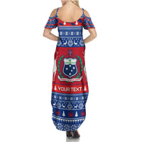 Personalised Samoa Christmas Summer Maxi Dress Samoan Coat Of Arms Manuia Le Kirisimas - Wonder Print Shop
