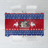 Personalised Samoa Christmas Tablecloth Samoan Coat Of Arms Manuia Le Kirisimas - Wonder Print Shop