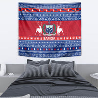 Personalised Samoa Christmas Tapestry Samoan Coat Of Arms Manuia Le Kirisimas - Wonder Print Shop