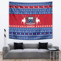 Personalised Samoa Christmas Tapestry Samoan Coat Of Arms Manuia Le Kirisimas - Wonder Print Shop