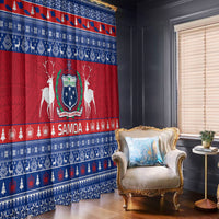Personalised Samoa Christmas Window Curtain Samoan Coat Of Arms Manuia Le Kirisimas - Wonder Print Shop
