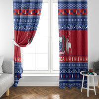Personalised Samoa Christmas Window Curtain Samoan Coat Of Arms Manuia Le Kirisimas - Wonder Print Shop