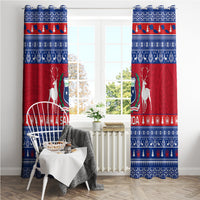 Personalised Samoa Christmas Window Curtain Samoan Coat Of Arms Manuia Le Kirisimas - Wonder Print Shop