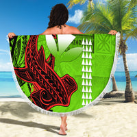 Personalised Hawaii Christmas Beach Blanket Mele Kalikimaka Kakau Polynesian Shark Tattoo - Wonder Print Shop