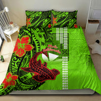 Personalised Hawaii Christmas Bedding Set Mele Kalikimaka Kakau Polynesian Shark Tattoo - Wonder Print Shop