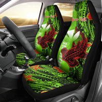 Personalised Hawaii Christmas Car Seat Cover Mele Kalikimaka Kakau Polynesian Shark Tattoo - Wonder Print Shop