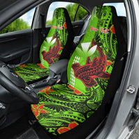Personalised Hawaii Christmas Car Seat Cover Mele Kalikimaka Kakau Polynesian Shark Tattoo - Wonder Print Shop