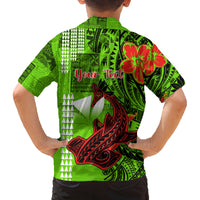 Personalised Hawaii Christmas Family Matching Off Shoulder Maxi Dress and Hawaiian Shirt Mele Kalikimaka Kakau Polynesian Shark Tattoo - Wonder Print Shop