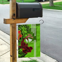 Personalised Hawaii Christmas Garden Flag Mele Kalikimaka Kakau Polynesian Shark Tattoo - Wonder Print Shop