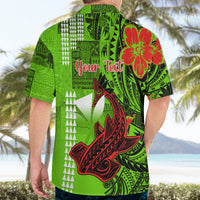 Personalised Hawaii Christmas Hawaiian Shirt Mele Kalikimaka Kakau Polynesian Shark Tattoo - Wonder Print Shop