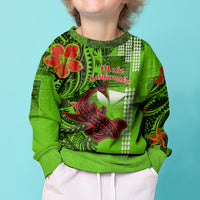 Personalised Hawaii Christmas Kid Ugly Christmas Sweater Mele Kalikimaka Kakau Polynesian Shark Tattoo - Wonder Print Shop