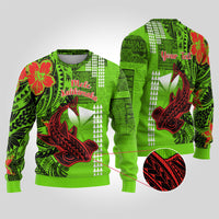 Personalised Hawaii Christmas Ugly Christmas Sweater Mele Kalikimaka Kakau Polynesian Shark Tattoo - Wonder Print Shop