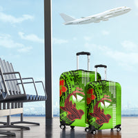 Personalised Hawaii Christmas Luggage Cover Mele Kalikimaka Kakau Polynesian Shark Tattoo - Wonder Print Shop