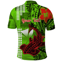 Personalised Hawaii Christmas Polo Shirt Mele Kalikimaka Kakau Polynesian Shark Tattoo - Wonder Print Shop