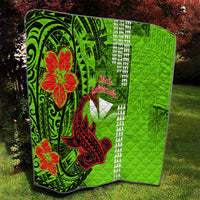 Personalised Hawaii Christmas Quilt Mele Kalikimaka Kakau Polynesian Shark Tattoo - Wonder Print Shop