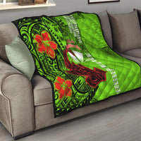 Personalised Hawaii Christmas Quilt Mele Kalikimaka Kakau Polynesian Shark Tattoo - Wonder Print Shop