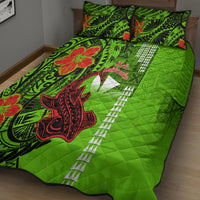 Personalised Hawaii Christmas Quilt Bed Set Mele Kalikimaka Kakau Polynesian Shark Tattoo - Wonder Print Shop