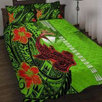Personalised Hawaii Christmas Quilt Bed Set Mele Kalikimaka Kakau Polynesian Shark Tattoo - Wonder Print Shop