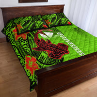 Personalised Hawaii Christmas Quilt Bed Set Mele Kalikimaka Kakau Polynesian Shark Tattoo - Wonder Print Shop