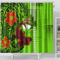 personalised-hawaii-christmas-shower-curtain-mele-kalikimaka-kakau-polynesian-shark-tattoo