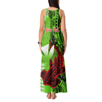 Personalised Hawaii Christmas Tank Maxi Dress Mele Kalikimaka Kakau Polynesian Shark Tattoo - Wonder Print Shop