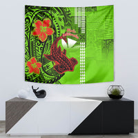 Personalised Hawaii Christmas Tapestry Mele Kalikimaka Kakau Polynesian Shark Tattoo - Wonder Print Shop