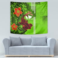 Personalised Hawaii Christmas Tapestry Mele Kalikimaka Kakau Polynesian Shark Tattoo - Wonder Print Shop