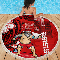 Personalised Hawaii Christmas Beach Blanket Mele Kalikimaka Surfing Santa Claus - Wonder Print Shop