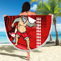 Personalised Hawaii Christmas Beach Blanket Mele Kalikimaka Surfing Santa Claus - Wonder Print Shop