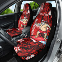Personalised Hawaii Christmas Car Seat Cover Mele Kalikimaka Surfing Santa Claus - Wonder Print Shop