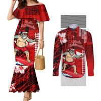 personalised-hawaii-christmas-couples-matching-mermaid-dress-and-long-sleeve-button-shirts-mele-kalikimaka-surfing-santa-claus