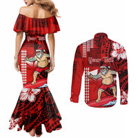 personalised-hawaii-christmas-couples-matching-mermaid-dress-and-long-sleeve-button-shirts-mele-kalikimaka-surfing-santa-claus