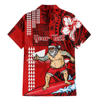 Personalised Hawaii Christmas Family Matching Mermaid Dress and Hawaiian Shirt Mele Kalikimaka Surfing Santa Claus - Wonder Print Shop