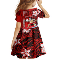 Personalised Hawaii Christmas Family Matching Short Sleeve Bodycon Dress and Hawaiian Shirt Mele Kalikimaka Surfing Santa Claus - Wonder Print Shop