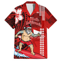 Personalised Hawaii Christmas Hawaiian Shirt Mele Kalikimaka Surfing Santa Claus - Wonder Print Shop
