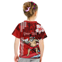 Personalised Hawaii Christmas Kid T Shirt Mele Kalikimaka Surfing Santa Claus - Wonder Print Shop