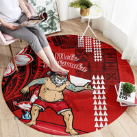 personalised-hawaii-christmas-round-carpet-mele-kalikimaka-surfing-santa-claus