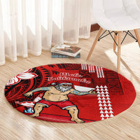 personalised-hawaii-christmas-round-carpet-mele-kalikimaka-surfing-santa-claus