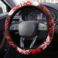 Hawaii Christmas Steering Wheel Cover Mele Kalikimaka Surfing Santa Claus - Wonder Print Shop