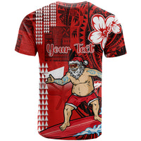 Personalised Hawaii Christmas T Shirt Mele Kalikimaka Surfing Santa Claus - Wonder Print Shop