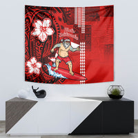 Personalised Hawaii Christmas Tapestry Mele Kalikimaka Surfing Santa Claus - Wonder Print Shop