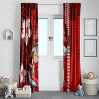 Personalised Hawaii Christmas Window Curtain Mele Kalikimaka Surfing Santa Claus - Wonder Print Shop