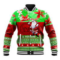 Personalised Hawaii Christmas Baseball Jacket Mele Kalikimaka Hawaiian Santa Tropical Vibes - Wonder Print Shop