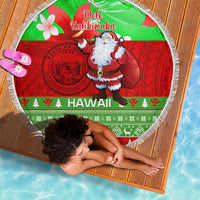 Personalised Hawaii Christmas Beach Blanket Mele Kalikimaka Hawaiian Santa Tropical Vibes - Wonder Print Shop
