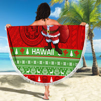 Personalised Hawaii Christmas Beach Blanket Mele Kalikimaka Hawaiian Santa Tropical Vibes - Wonder Print Shop