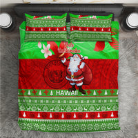 Personalised Hawaii Christmas Bedding Set Mele Kalikimaka Hawaiian Santa Tropical Vibes - Wonder Print Shop