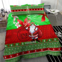 Personalised Hawaii Christmas Bedding Set Mele Kalikimaka Hawaiian Santa Tropical Vibes - Wonder Print Shop