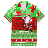 Personalised Hawaii Christmas Family Matching Short Sleeve Bodycon Dress and Hawaiian Shirt Mele Kalikimaka Hawaiian Santa Tropical Vibes - Wonder Print Shop